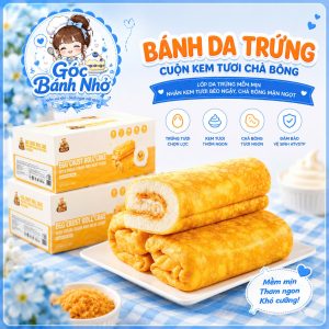Review Bánh Da Trứng Cuộn Kem Tươi Chà Bông