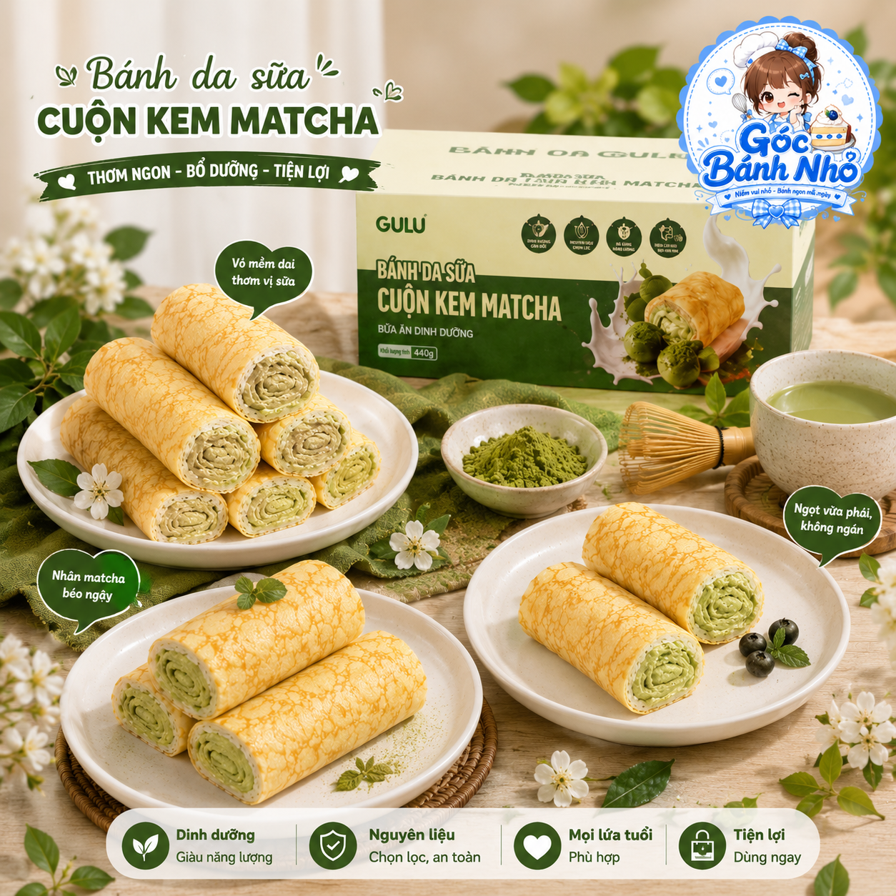 8-dieu-can-biet-ve-banh-da-trung-vi-matcha 8 Điều Cần Biết Về Bánh Da Trứng Vị Matcha