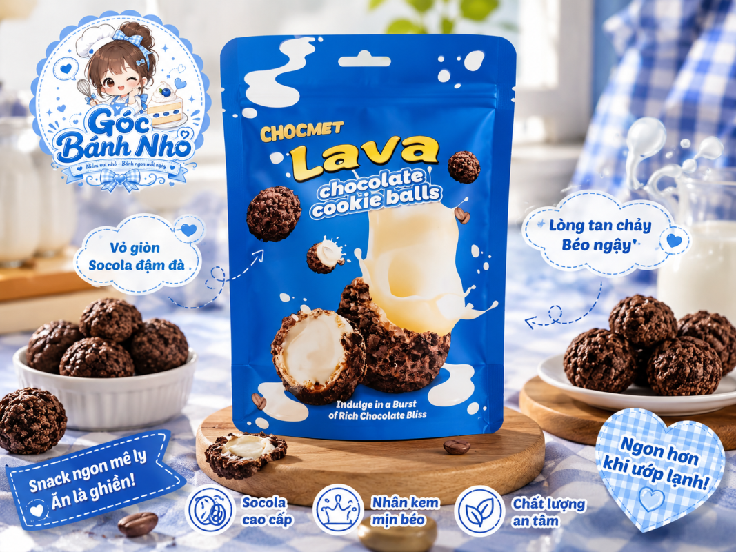 Bánh Quy Tròn Nhân Socola Lava