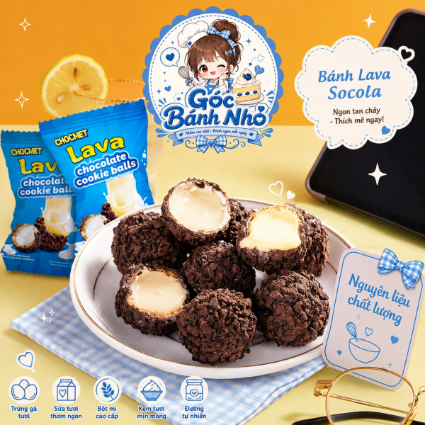 Bánh Quy Tròn Nhân Socola Lava
