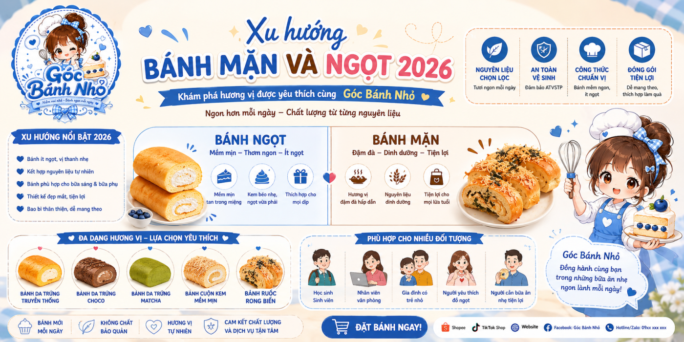 Xu Hướng Bánh Mặn Và Ngọt 2026