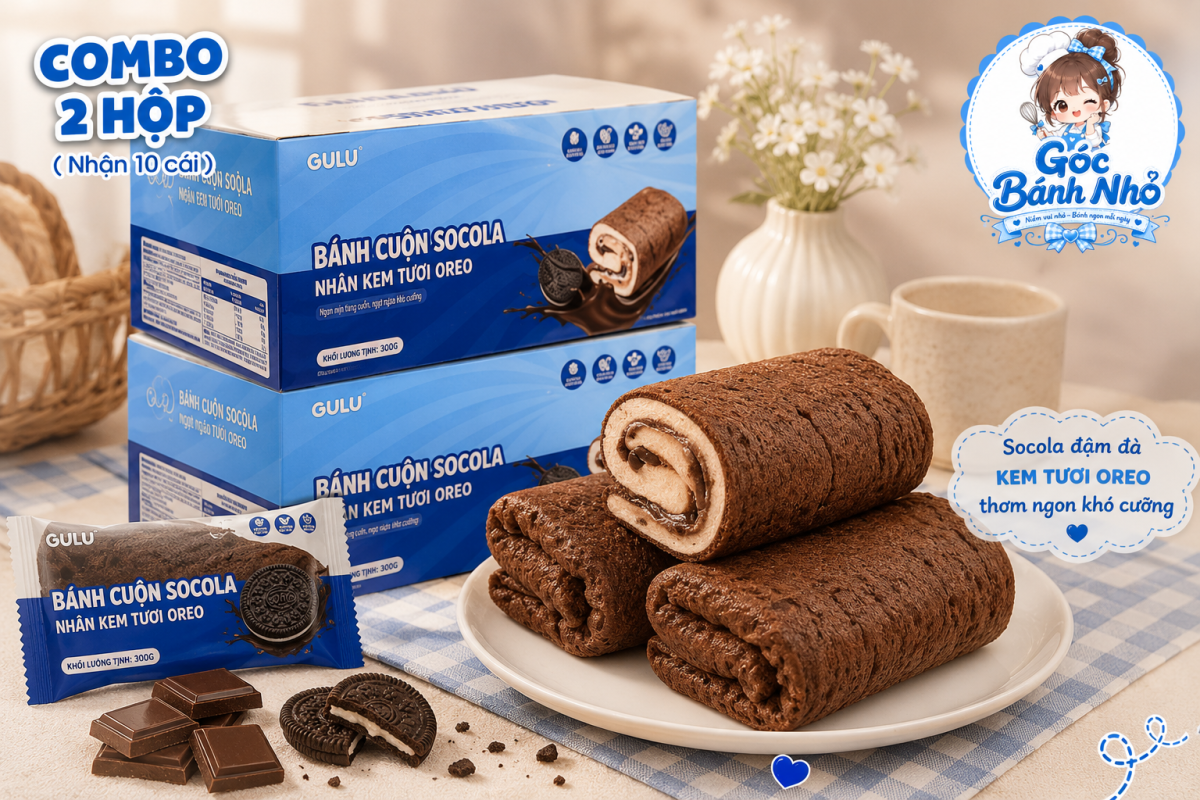 Bánh Da Trứng Vị Choco – Bánh Cuộn Kem Chocolate Thơm Ngon