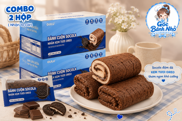 Bánh Da Trứng Vị Choco – Bánh Cuộn Kem Chocolate Thơm Ngon