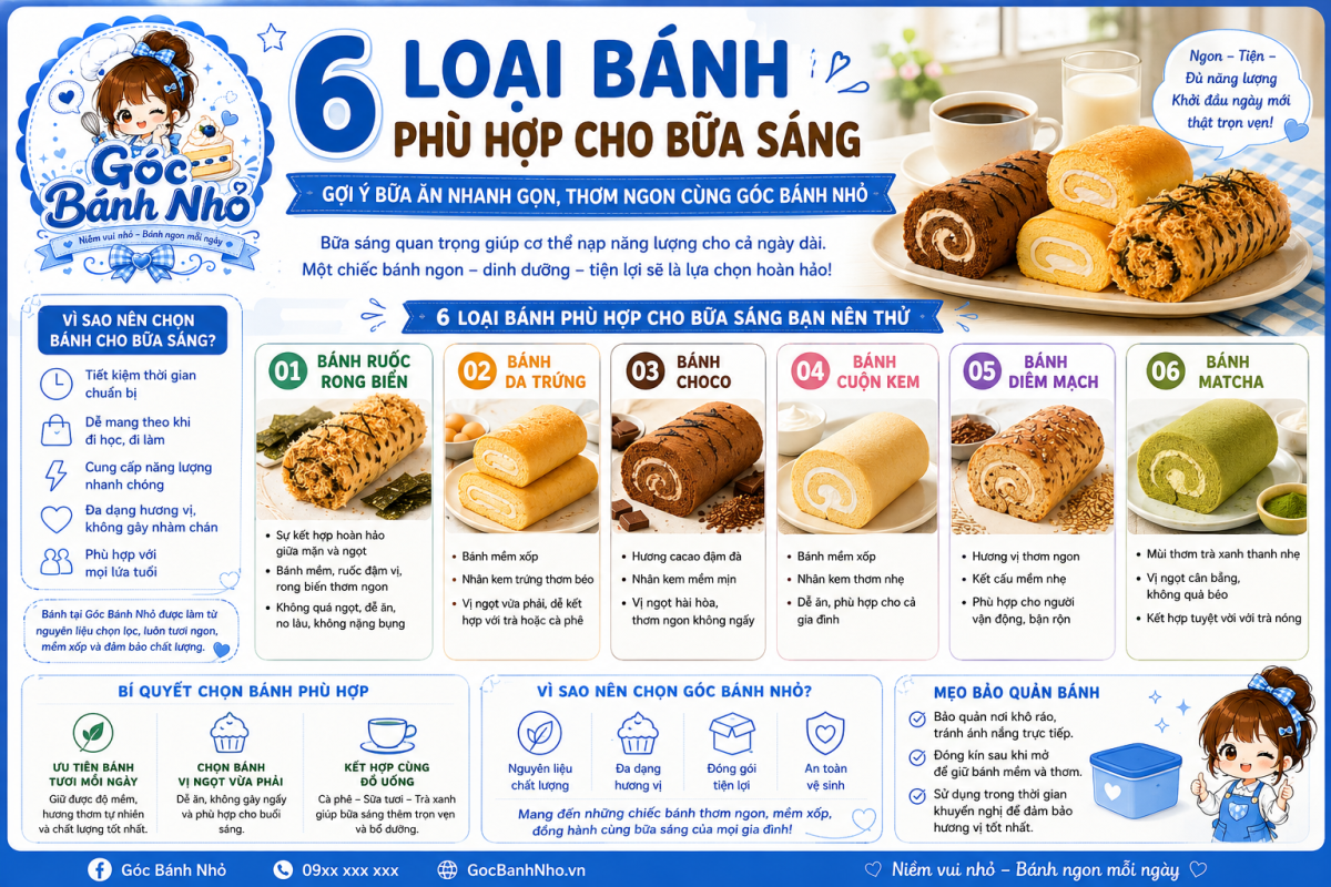 6 Loại Bánh Phù Hợp Cho Bữa Sáng
