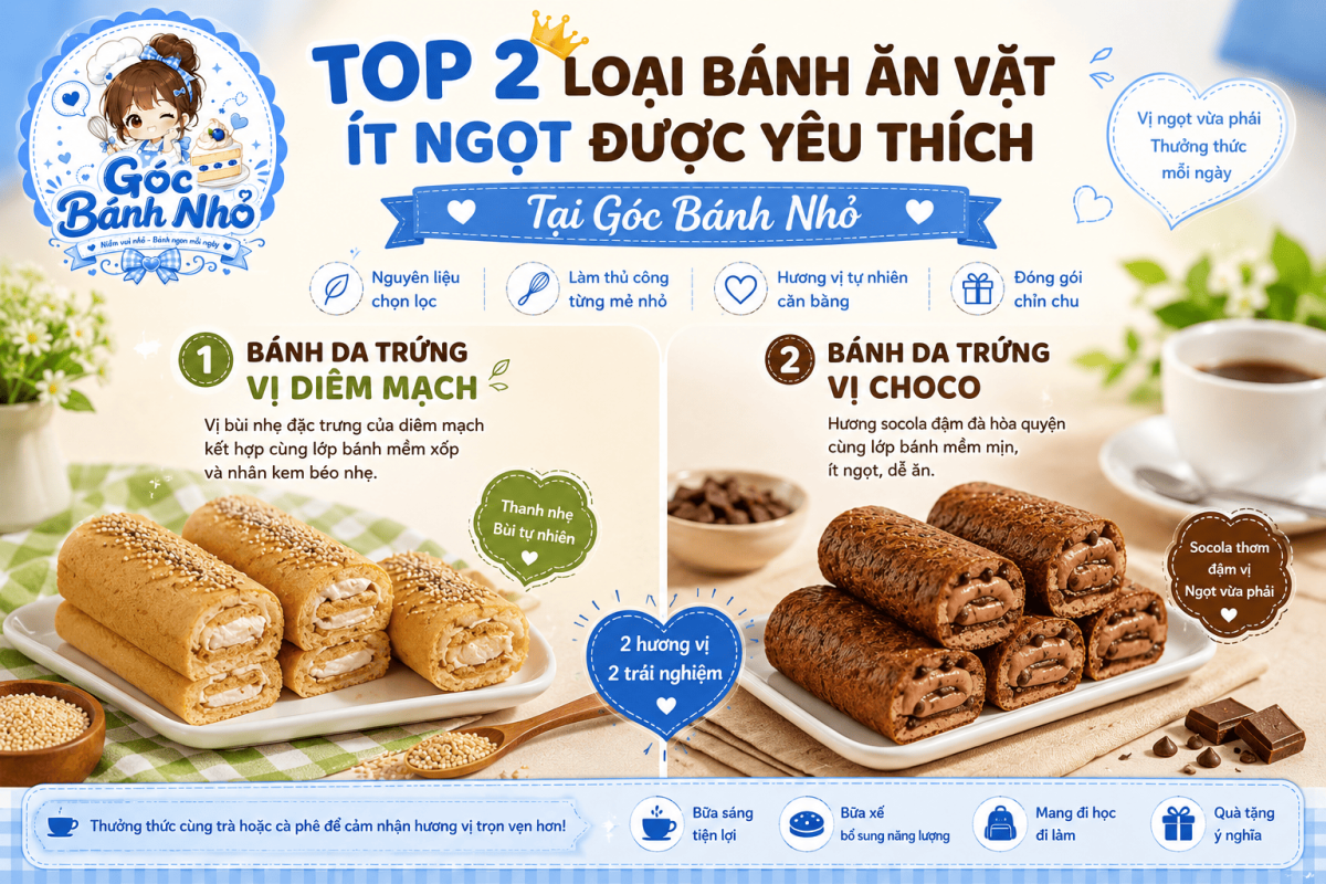 Top 2 Loại Bánh Ăn Vặt Ít Ngọt