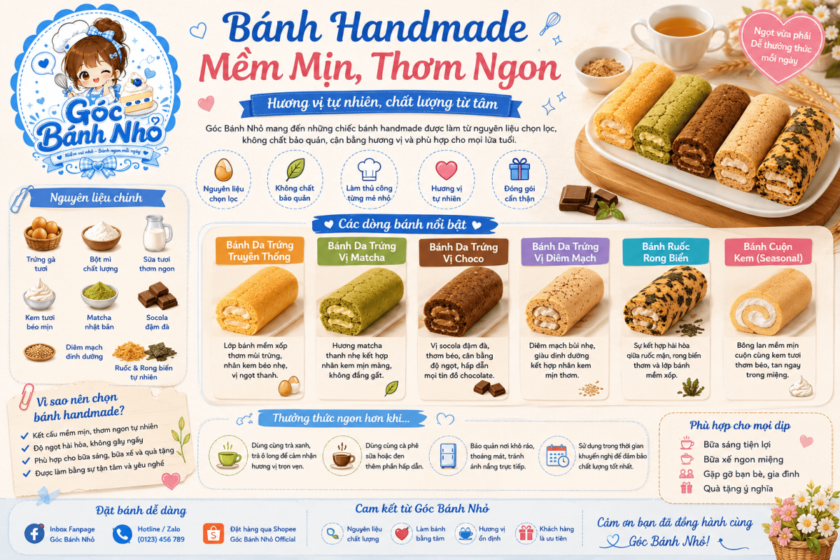 Bánh Handmade Mềm Mịn, Thơm Ngon