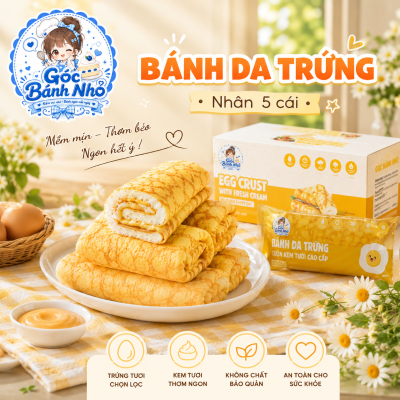 Review Bánh Da Trứng Cuộn Kem Tươi Chà Bông
