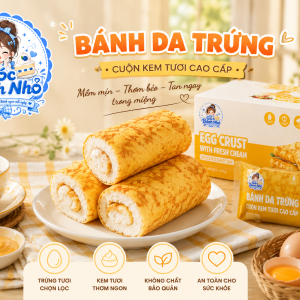 Review Bánh Da Trứng Cuộn Kem Tươi Chà Bông
