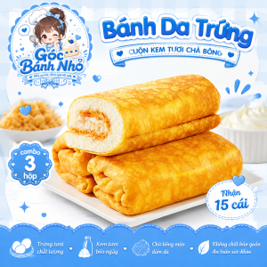 Review Bánh Da Trứng Cuộn Kem Tươi Chà Bông