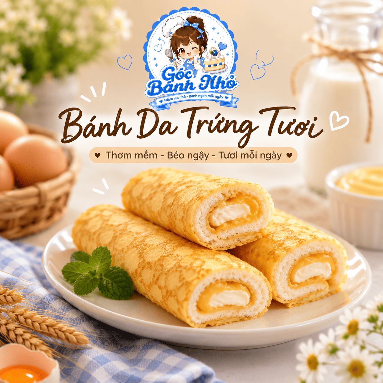 Review-Banh-Da-Trung-Cuon-Kem-Tuoi-Cha-Bong Review Bánh Da Trứng Cuộn Kem Tươi Chà Bông